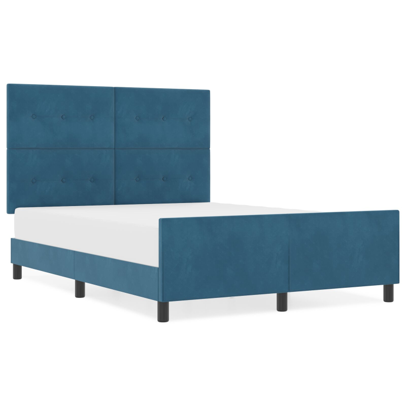 Bettgestell Dunkelblau 140x200 cm Samt