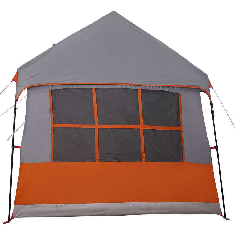 Campingzelt mit Fenstern Grau und Orange 12-Personen Wasserdicht