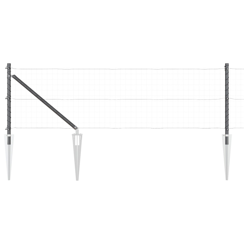 Zaunpfosten mit Spike 26 Stück Ø32 mm 60 cm Verzinkter Stahl