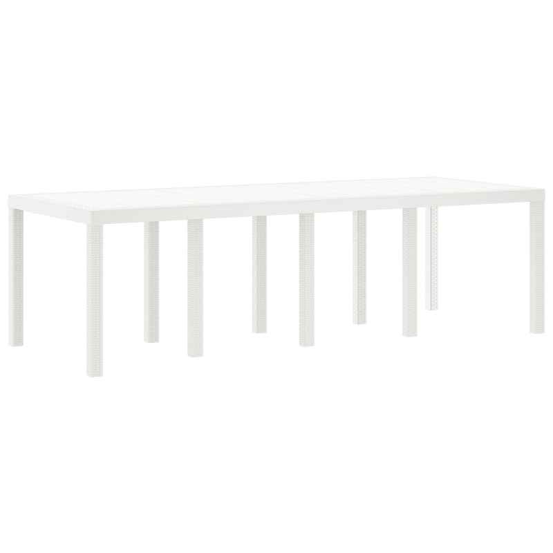 11-teiliges Garten Essgruppe mit Kissen Weiß Poly-Rattan