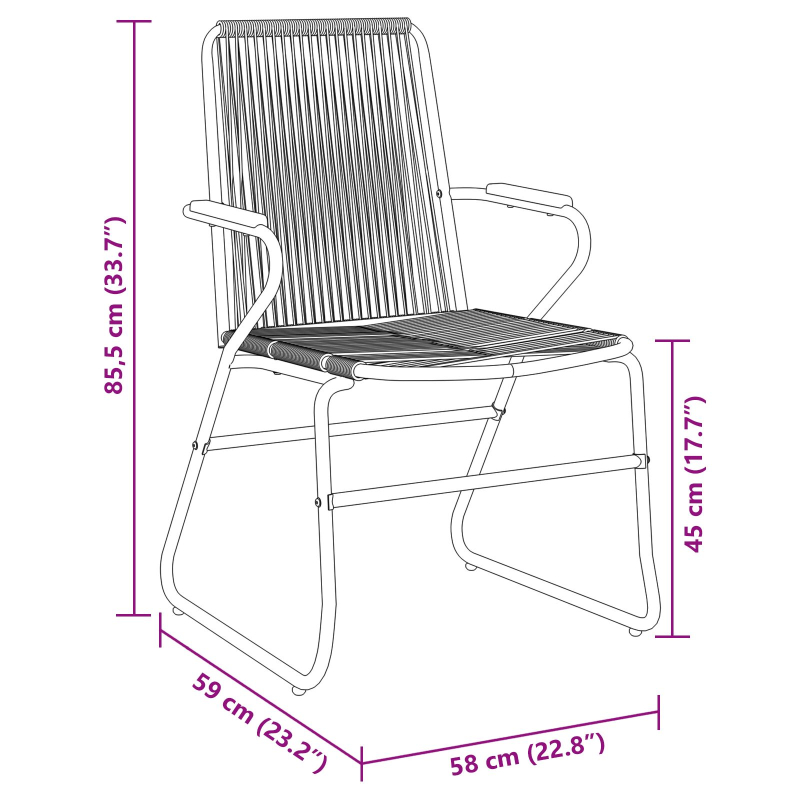 7-teilige Garten-Essgruppe Schwarz PVC-Rattan