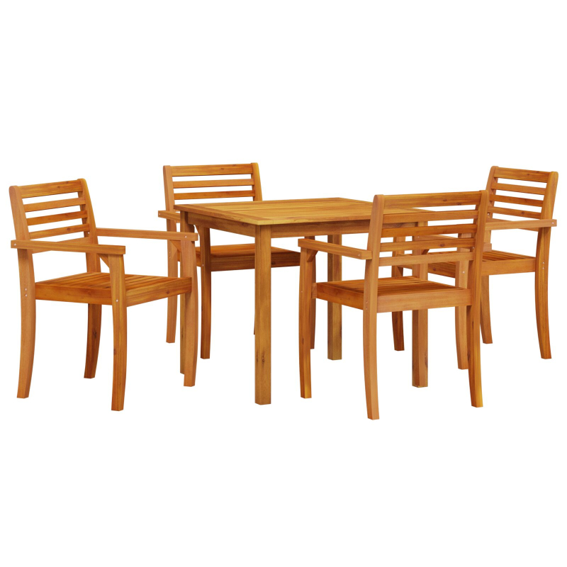 5-teiliges Garten-Esszimmer Set aus massivem Akazienholz