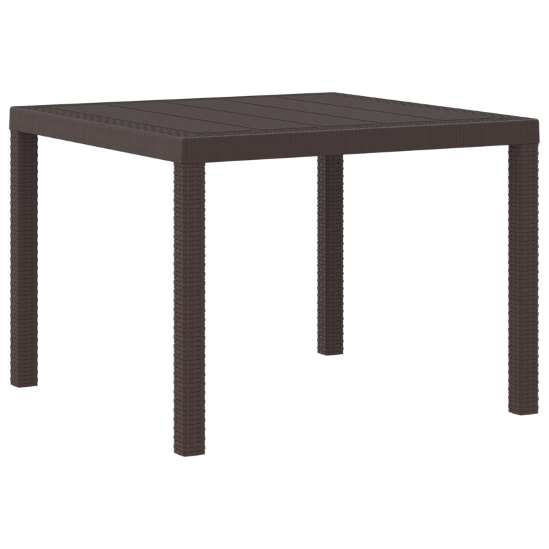 5-teiliges Garten-Dining-Set mit Kissen in Braun aus Poly-Rattan
