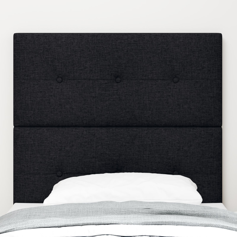 Kopfteil Mit Knopfheftung Schwarz 90 cm Stoff
