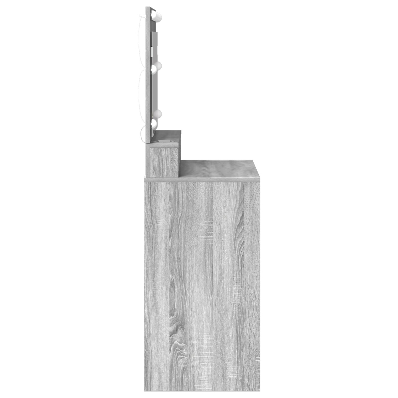 Schminktisch mit LED-Lichtern grau Sonoma 79x41x135 cm