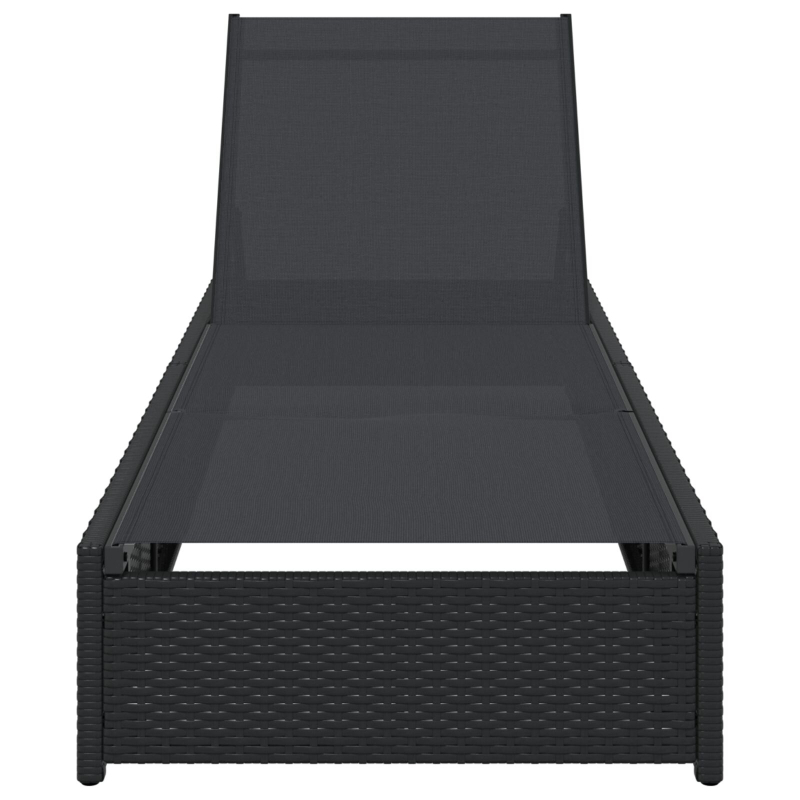 Sonnenliege Schwarz 60x200x27 cm Poly Rattan