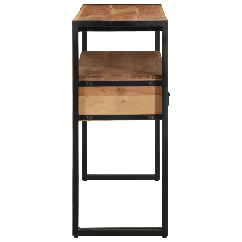 Beistelltische Schwarz 120x33x75 cm aus massivem Akazienholz und Metall