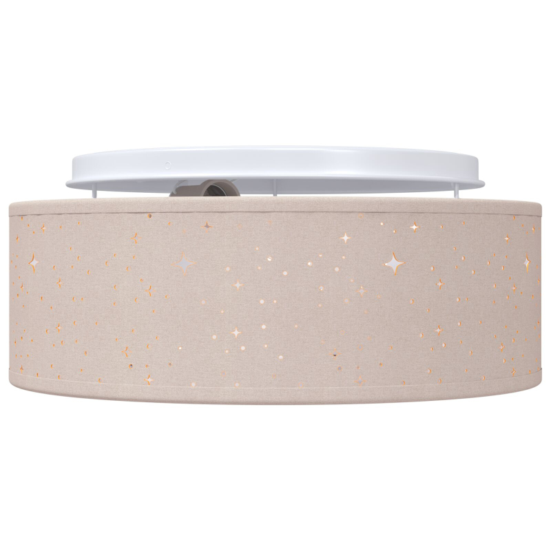 Deckenleuchten mit sternenklarer Lampschirm Taupe Ø 30 cm Stoff E27