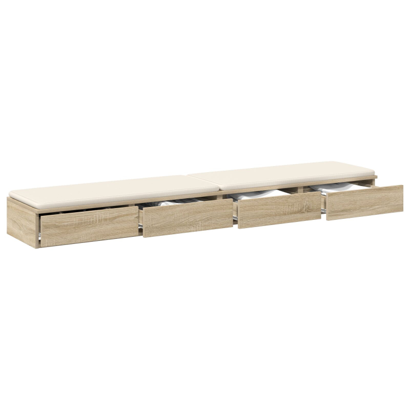 Bett mit Schubladen Sonoma Eiche 180x36,5x16,5 cm aus Holzwerkstoff
