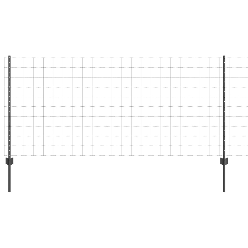 Gartenzaunset Set aus 2 Grau Pulverbeschichteter Stahl 10 x 1 m
