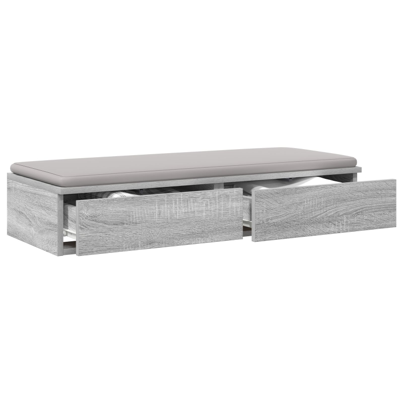 Bett mit Schubladen Grau Sonoma 90x36,5x16,5 cm Holzwerkstoff