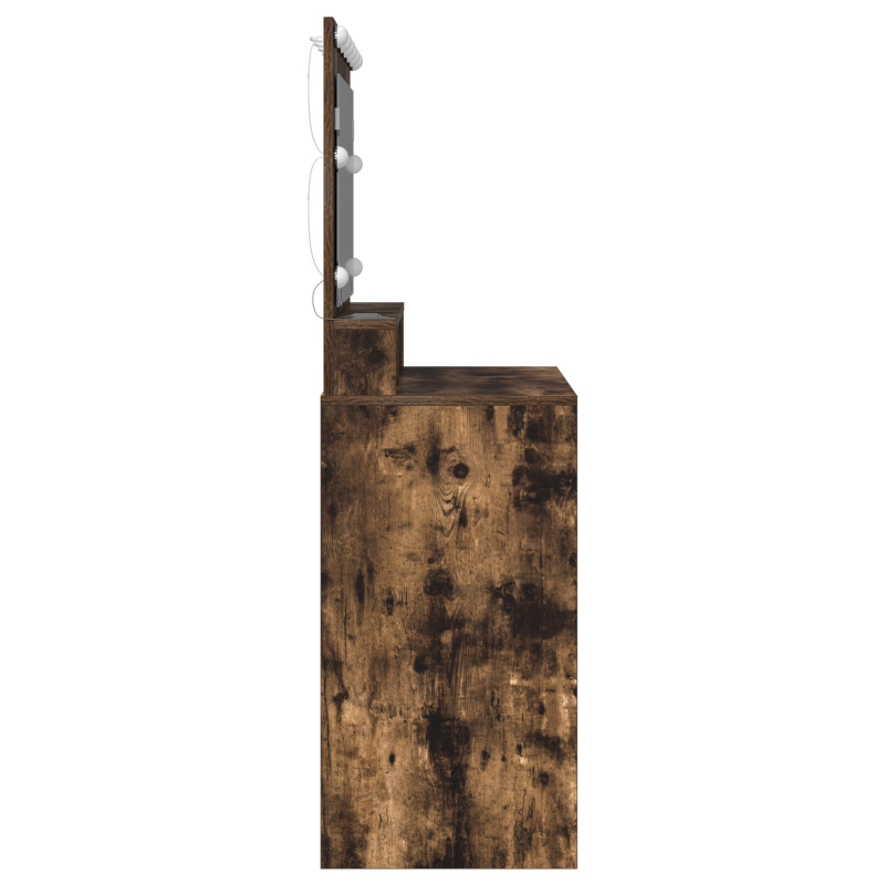 Schminktisch mit LED-Lichtern in Raucheiche 100x41x135 cm