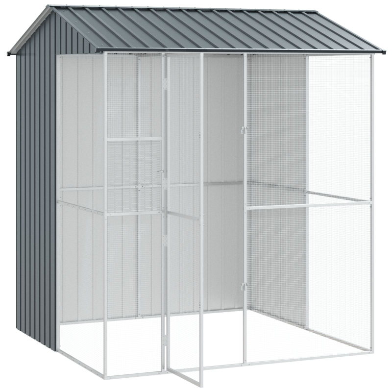 Vogelvoliere Anthrazit 215x210x247 cm Stahl