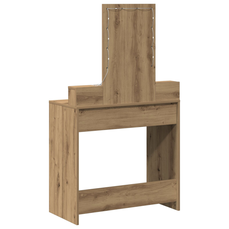 Schminktisch mit LED-Lichtern in Artisan Eiche 79x41x140 cm