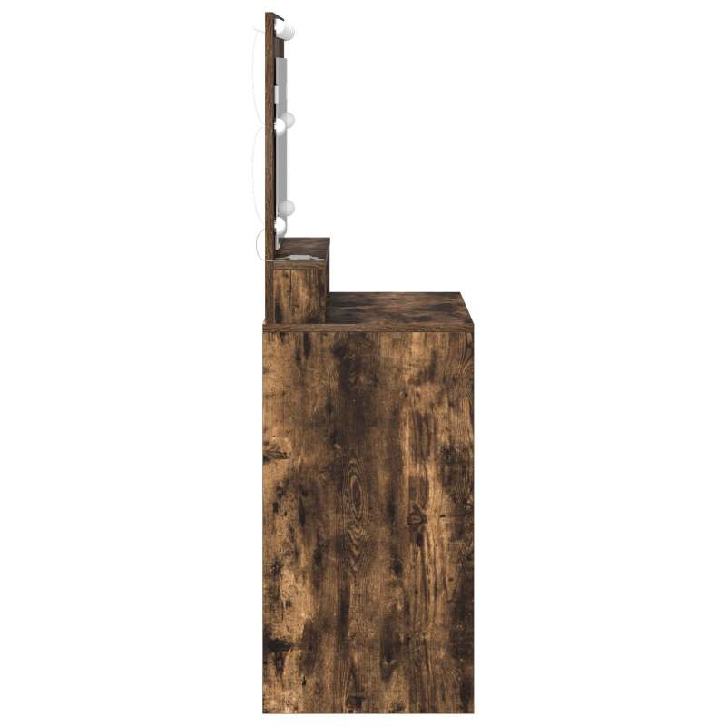 Schminktisch mit LED-Beleuchtung in Rauch-Eiche 79x41x135 cm