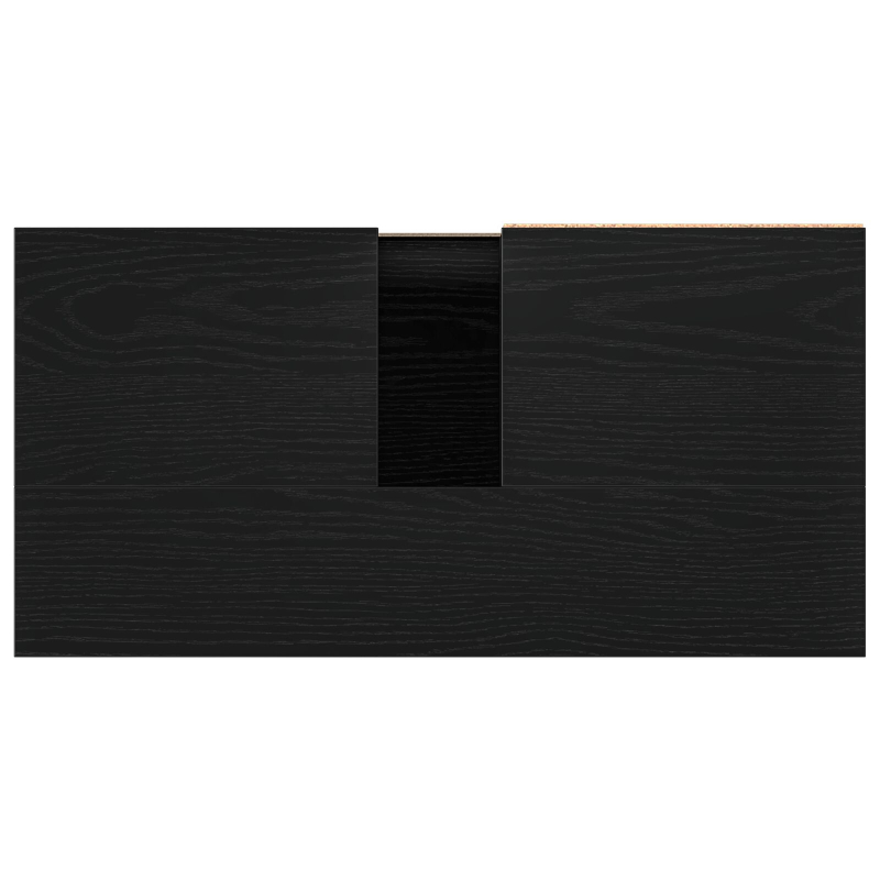 Badezimmer Waschbecken Schrank Schwarz Eiche 65x33x60 cm Engineered Wood
