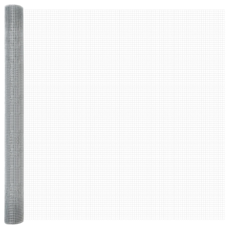 Schweissdrahtzaun mit 22 U-Posten Silbern 1,5x25 m Stahl
