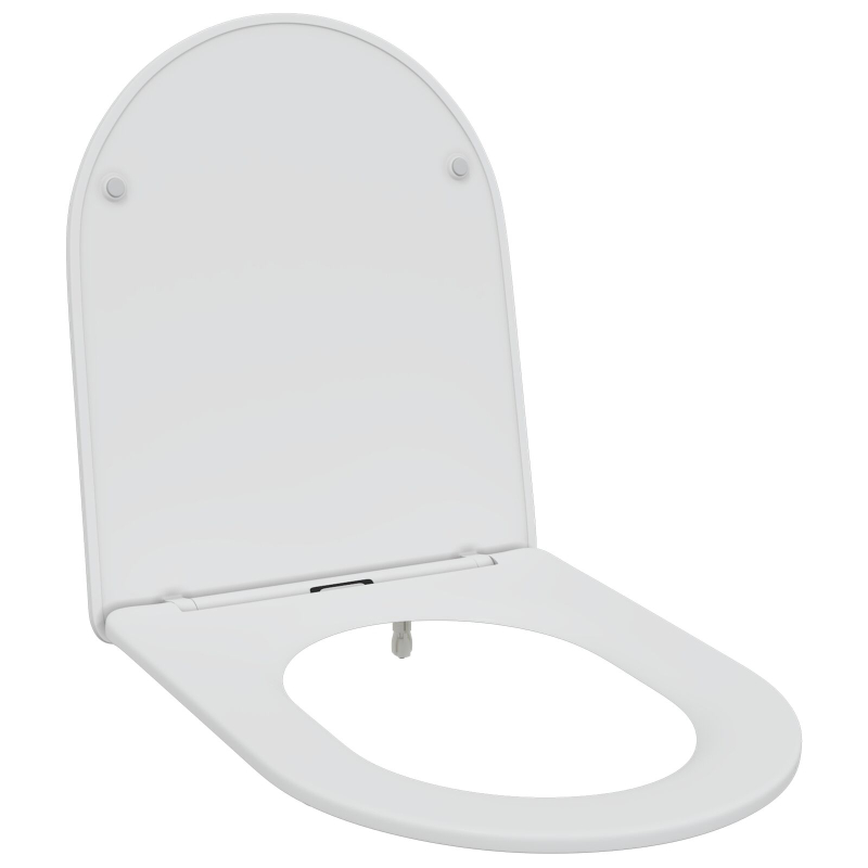 Schnellanpassbarer Toilettensitz mit sanftem Schließen aus Duroplast in Weiß