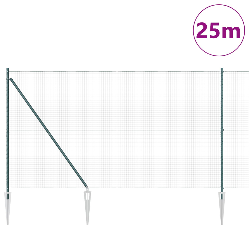PVC-Zaunpfosten-Set 2er Set Grün PVC 25 x 1,5 m Langlebig