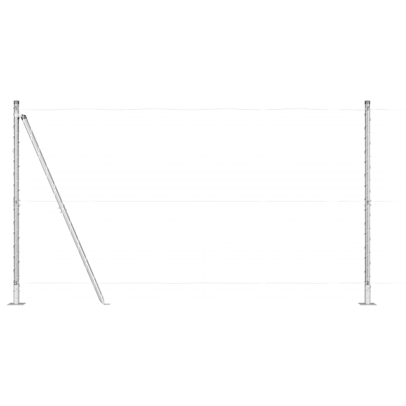 Zaunpfosten Set aus 104 Verzinkter Stahl 3,2 x 3,2 x 78,5 cm