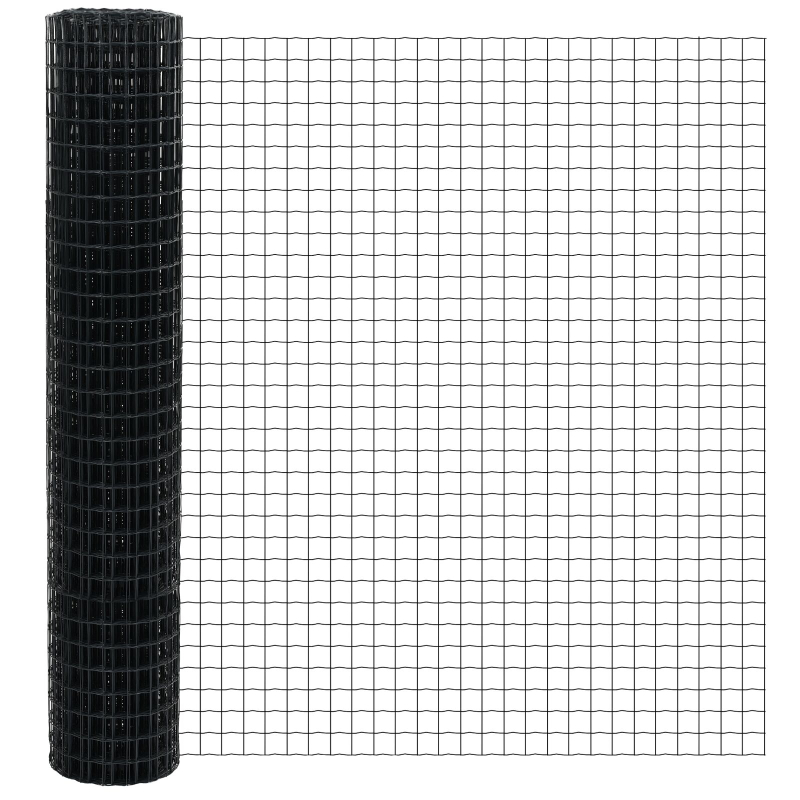 Eurozaun mit 10 U-Posten Grau 1,5x10 m Stahl