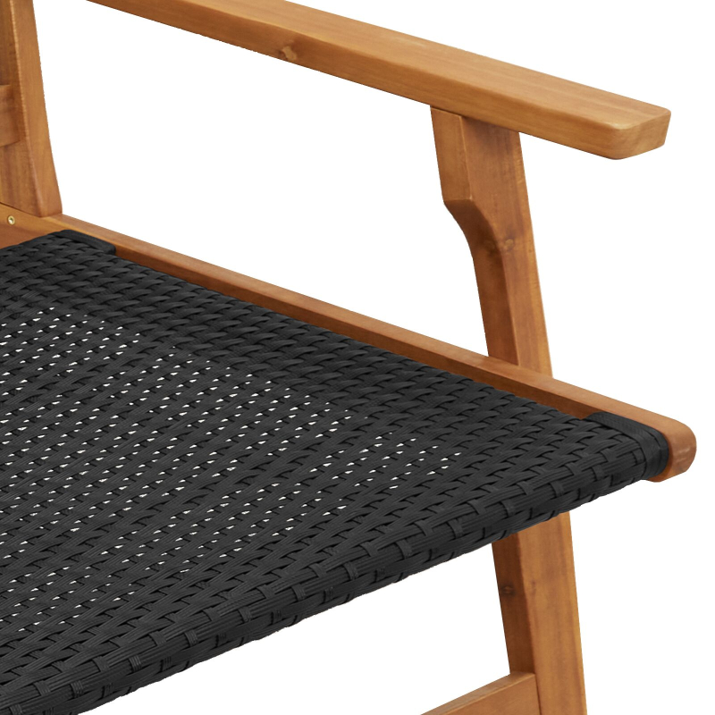 Gartenstühle 2 Stück Schwarz 76x67x73,5 cm Massivholz Akazie