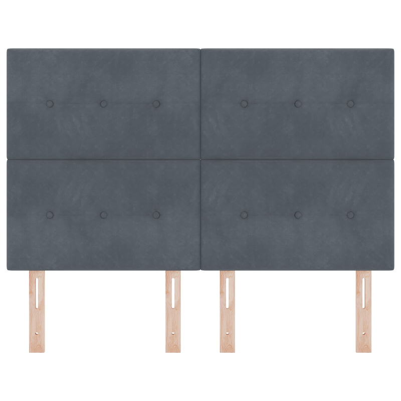 Kopfteil mit Knopfheftung Dunkelgrau 140 cm Samt