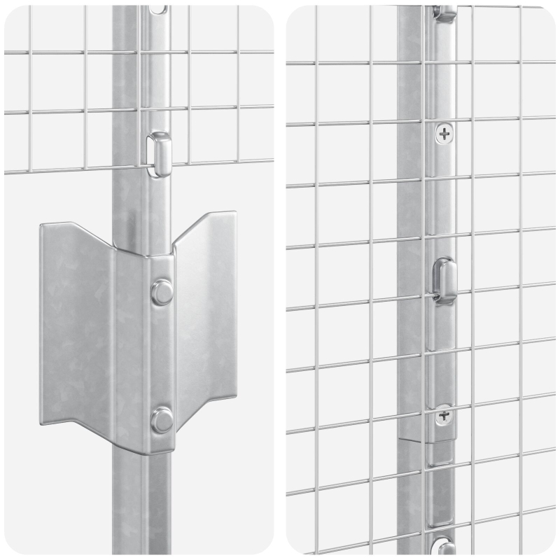 Schweißdrahtzaun mit 44 U-Posts Silber 1x50 m Stahl