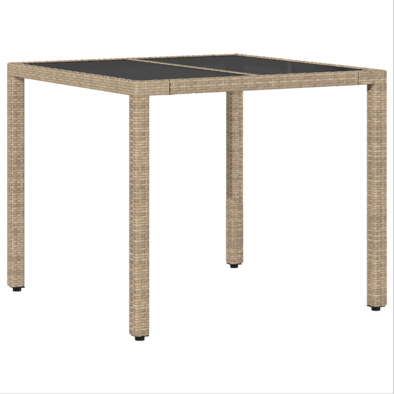 5-teilige Garten-Speisegruppe mit Kissen Beige Poly Rattan