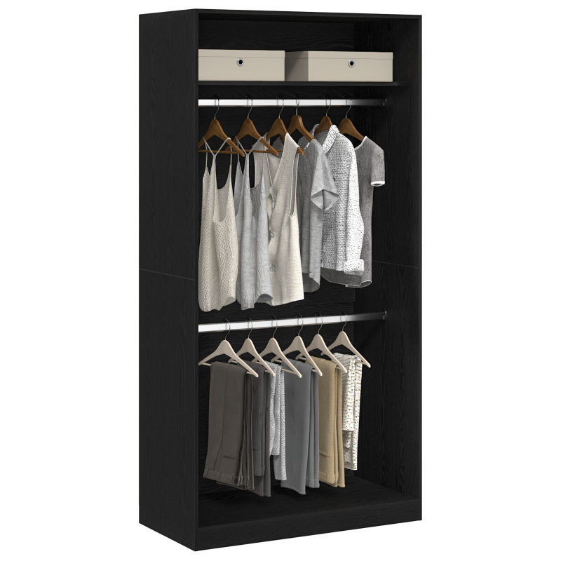 Schwarzer Eichenkleiderschrank - 100x50x200 cm