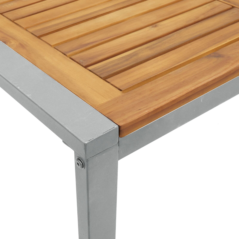 Esszimmertisch Grau 180x90x75 cm Stahl und Akazienholz