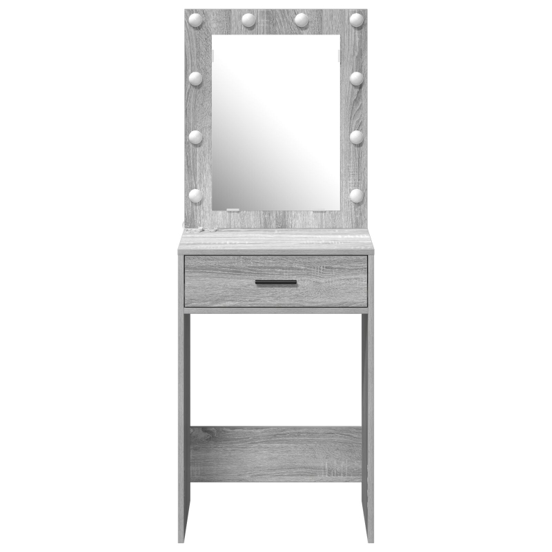 Schminktisch mit LED-Lichtern Grau Sonoma 50x41x135 cm