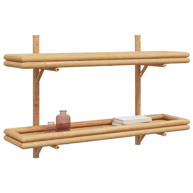 Wandregal 2-stufig 100x26x60 cm Bambus