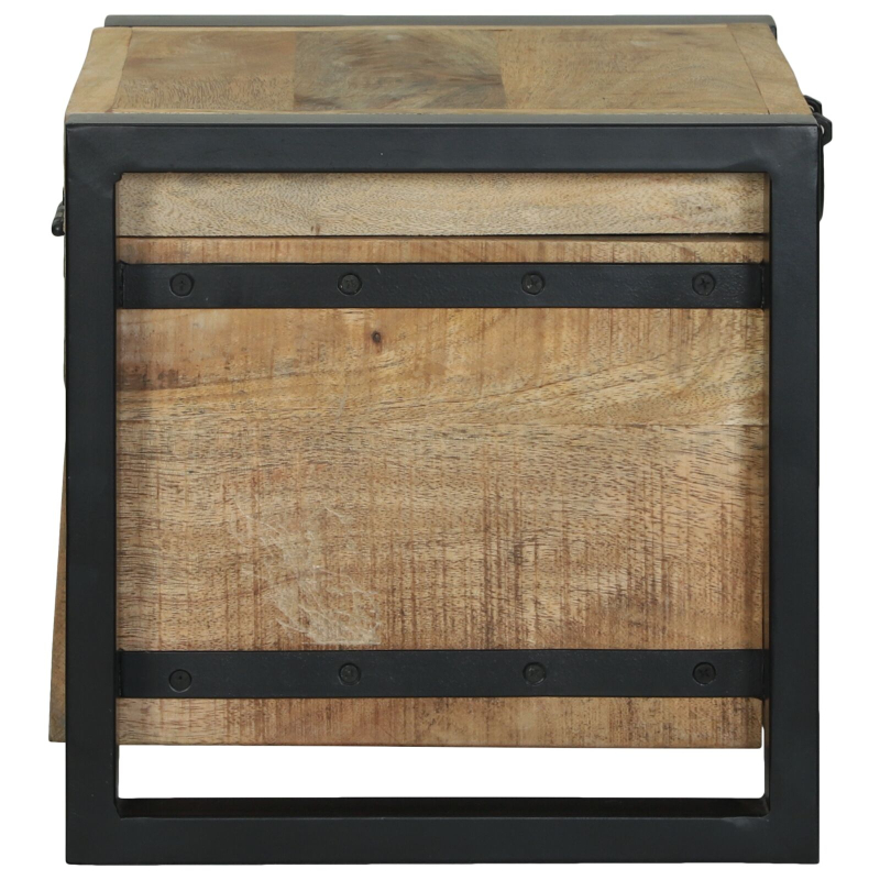 Lagertruhen 40x30x30cm aus massivem Mango-Holz und Metall