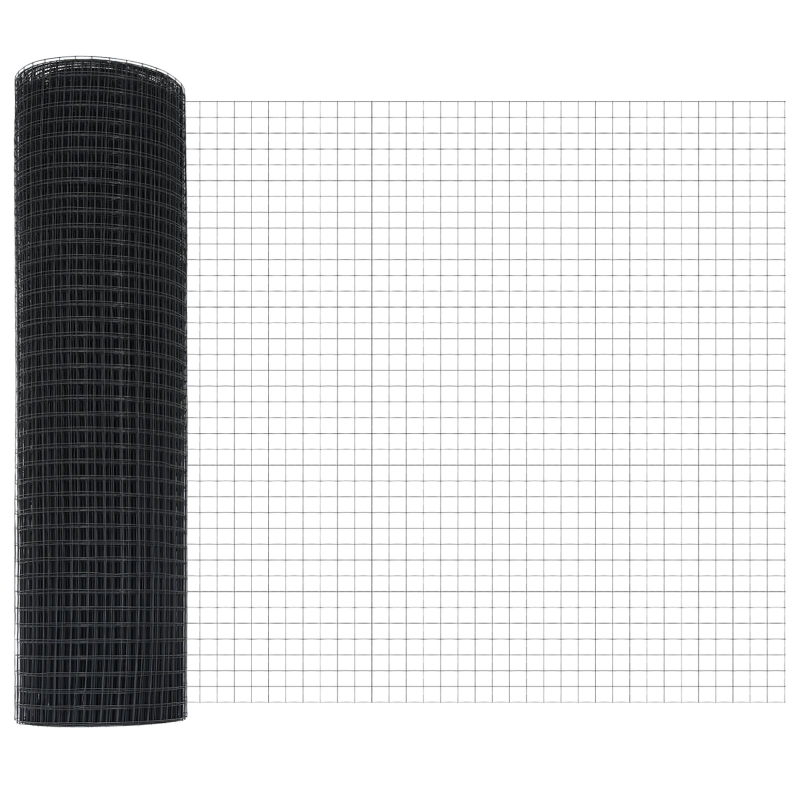 Graues Zaunpfosten Set 2er Set Grau Verzinkter Stahl 10 x 0.5 m
