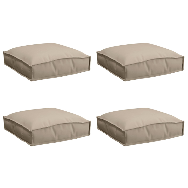 Außenkissen 4er Set Taupe Polyester 40 x 40 x 8 cm