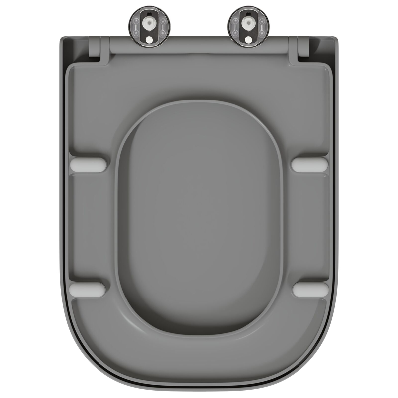 Toilettendeckel mit Schnellverschluss und sanftem Schließen Duroplast Grau