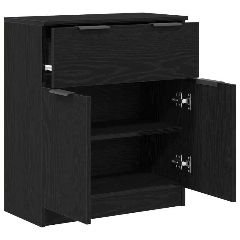 Schwarzer Eichen-Sideboard 60x30x70 cm aus Holzwerkstoff
