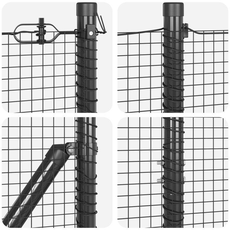 Geschweißter Drahtzaun mit 13 Flanschpfosten Grau 1,2 x 50 m Stahl
