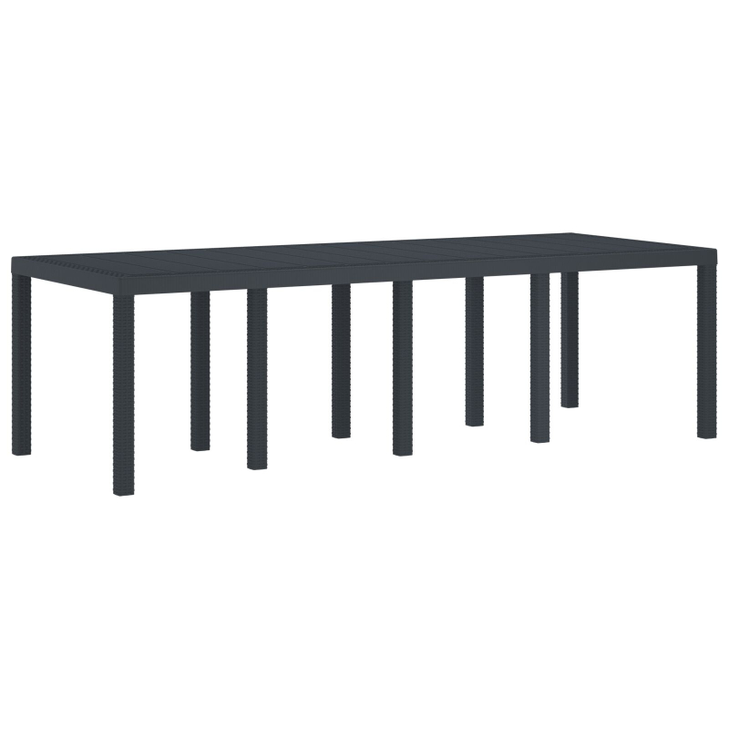 11-teiliges Garten Essgruppe mit Kissen Anthrazit Poly Rattan