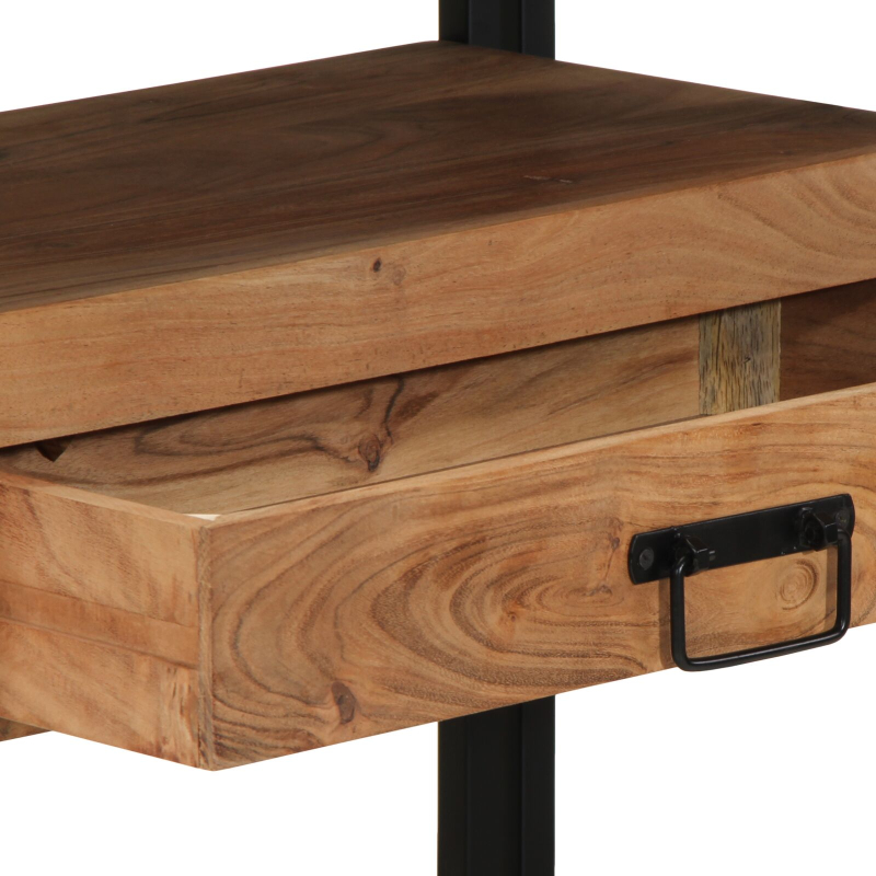 Beistelltische Schwarz 120x33x75 cm aus massivem Akazienholz und Metall