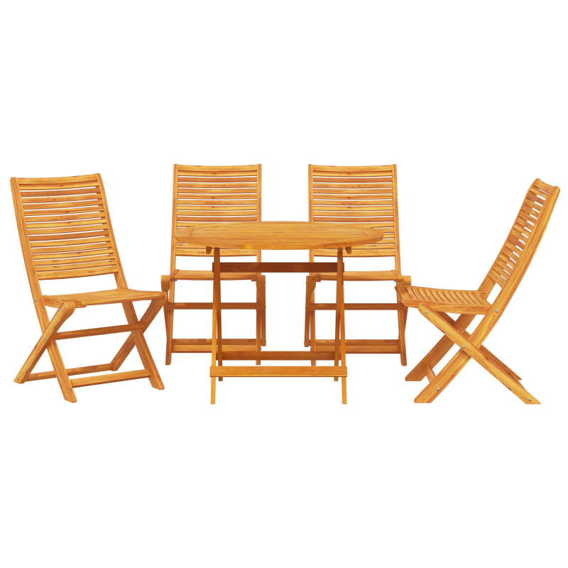 5-teiliges Garten-Esszimmer-Set aus massivem Akazienholz