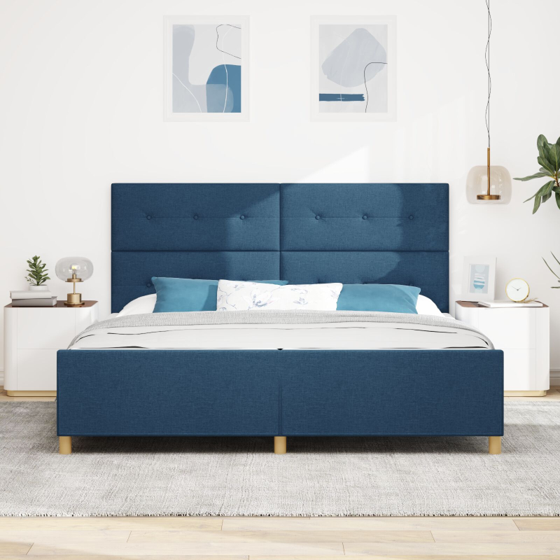 Bettgestell Blau 200x200 cm Stoff