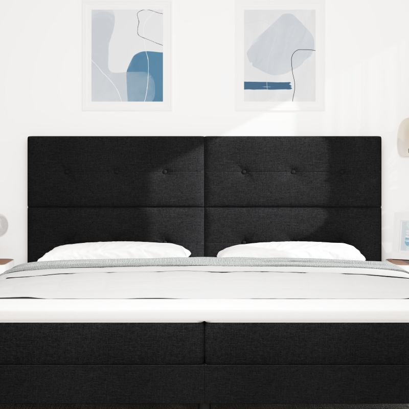 Kopfteil mit Knopfheftung Schwarz 200 cm Stoff