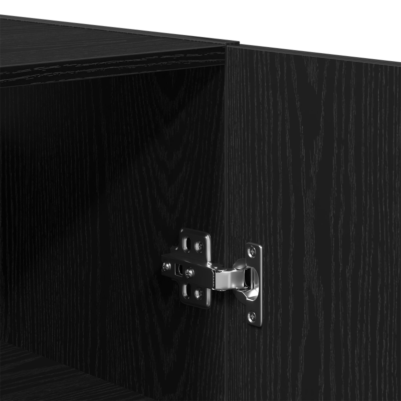 Wandregal Schwarz Eiche 60x31x60 cm Holzwerkstoff