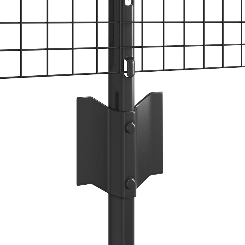 Gartenzaun-Set Set mit 2 Grau Metall Groß Langlebig