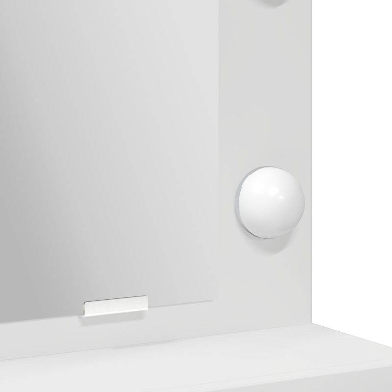 Schminktisch mit LED-Lichtern, Weiß, 79x41x135 cm