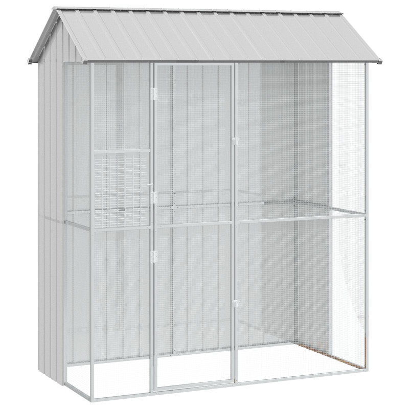 Vogelvoliere grau 215x110x247 cm Stahl