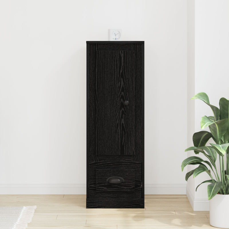 Highboard Schwarz Eiche 36x35,5x103,5 cm Holzwerkstoff