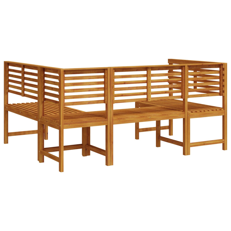 3-teiliges Gartenbank-Set aus solidem Akazienholz